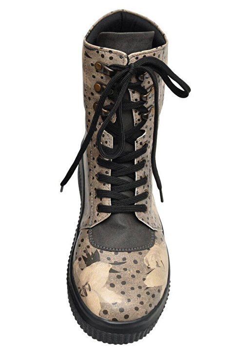 Kadın Vegan Deri Gri Uzun Bot - Black Dress Tasarım - Görsel 9