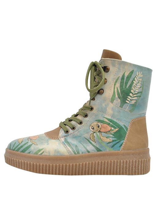 Kadın Vegan Deri Turkuaz Uzun Bot - Hey Dude Tasarım - Görsel 2