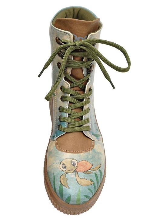 Kadın Vegan Deri Turkuaz Uzun Bot - Hey Dude Tasarım - Görsel 6