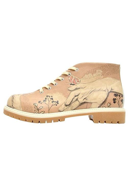 Kadın Vegan Deri Kahverengi Fermuarlı Kısa Bot - Lady Butterfly Tasarım - Görsel 2