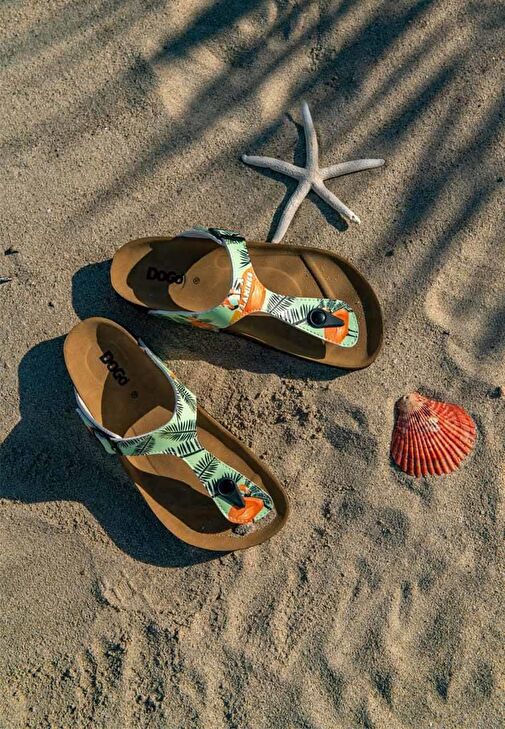 Kadın Vegan Deri Turkuaz Parmak Arası Terlik - Be a Flamingo Tasarım - Görsel 2