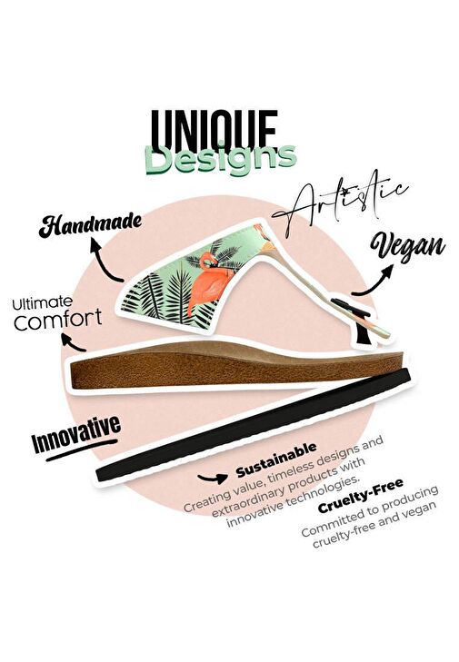 Kadın Vegan Deri Turkuaz Parmak Arası Terlik - Be a Flamingo Tasarım - Görsel 5