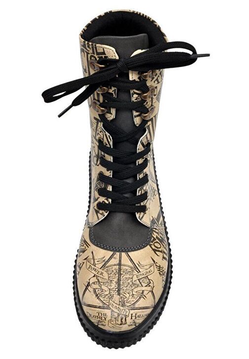 Kadın Vegan Deri Bej Uzun Bot - Warner Bros Deathly Hallows Harry Potter Tasarım - Görsel 6