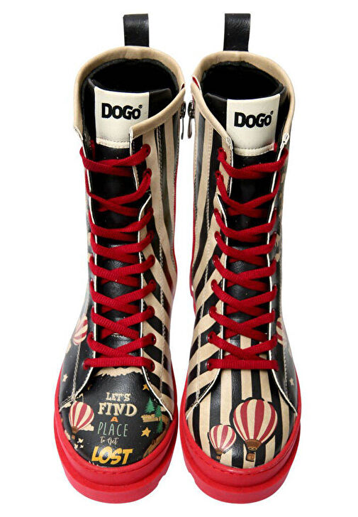 Kadın Vegan Deri Çok Renkli Fermuarlı Uzun Bot - Let's Find a Place to Get Lost Tasarım - Görsel 3