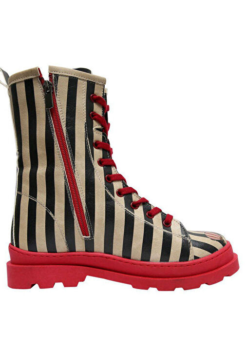 Kadın Vegan Deri Çok Renkli Fermuarlı Uzun Bot - Let's Find a Place to Get Lost Tasarım - Görsel 7