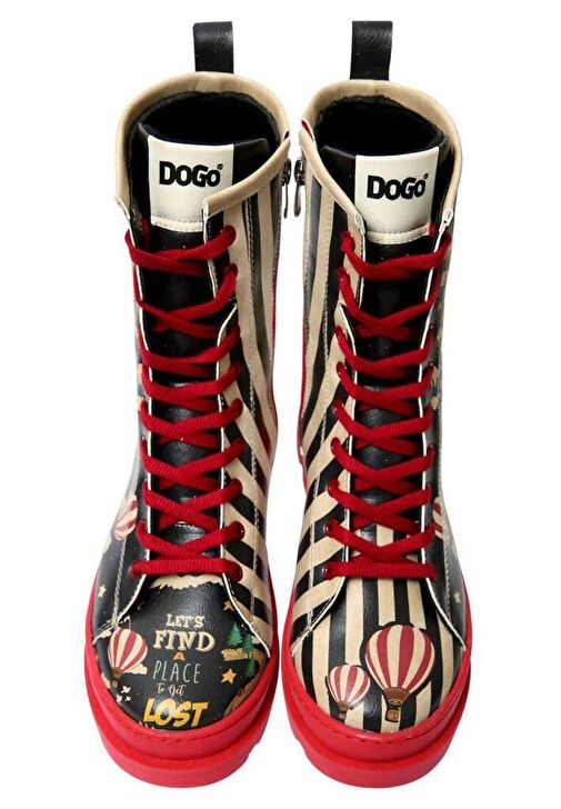 Kadın Vegan Deri Çok Renkli Fermuarlı Uzun Bot - Let's Find a Place to Get Lost Tasarım - Görsel 8