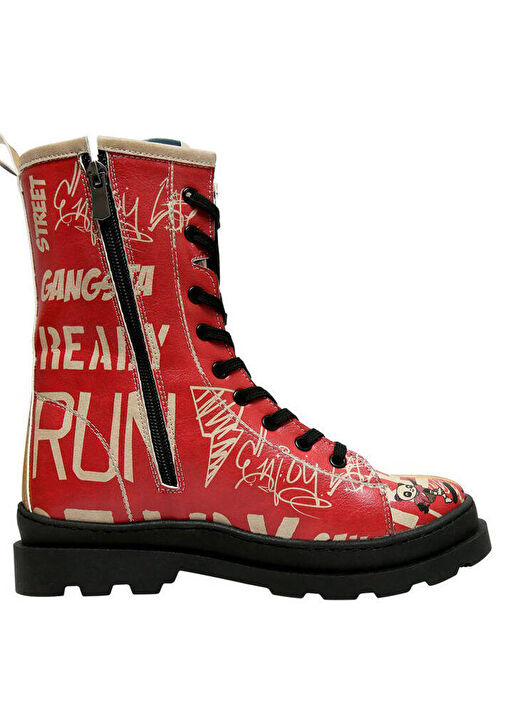 Kadın Vegan Deri Çok Renkli Fermuarlı Uzun Bot - Skaters Tasarım - Görsel 7