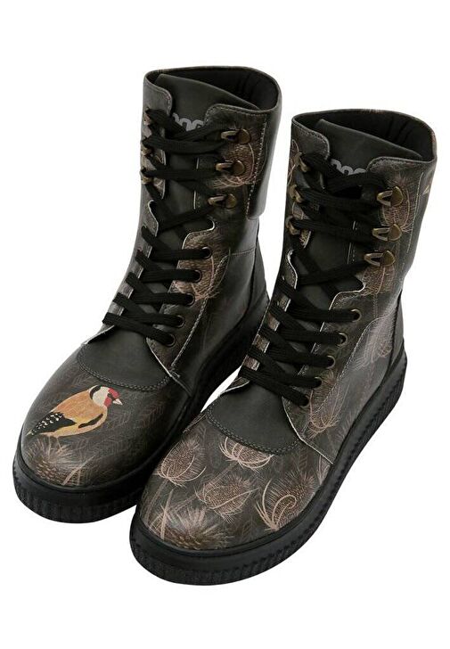 Kadın Vegan Deri Siyah Uzun Bot - Goldfinch Tasarım - Görsel 2