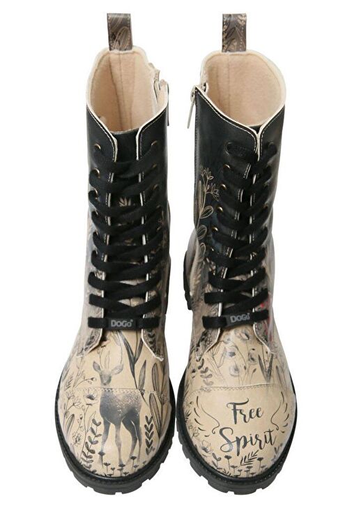 Kadın Vegan Deri Çok Renkli Fermuarlı Uzun Bot - Free Spirit Tasarım - Görsel 4
