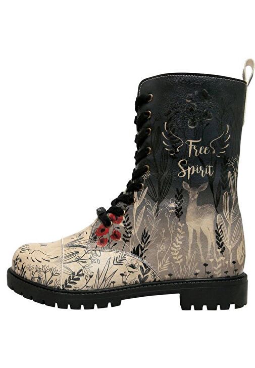 Kadın Vegan Deri Çok Renkli Fermuarlı Uzun Bot - Free Spirit Tasarım - Görsel 2