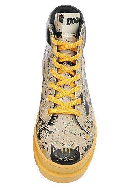 Kadın Vegan Deri Bej Bot - Monochrome Cats Tasarım - Görsel 6