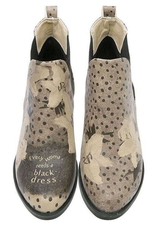 Kadın Vegan Deri Bej Bilekte Bot - Black Dress Tasarım - Görsel 6