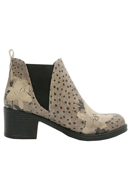 Kadın Vegan Deri Bej Bilekte Bot - Black Dress Tasarım - Görsel 7