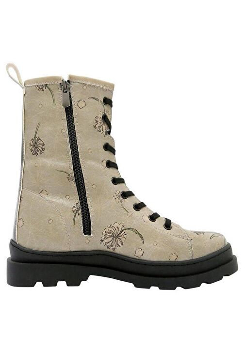 Kadın Vegan Deri Bej Fermuarlı Uzun Bot - There is always Hope Tasarım - Görsel 5