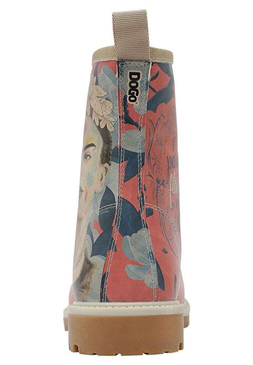 Kadın Vegan Deri Çok Renkli Uzun Bot - Frida Painting Frida Kahlo Tasarım - Görsel 5