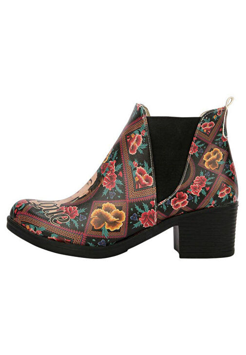 Kadın Vegan Deri Çok Renkli Bilekte Bot - Beauty In The Broken Frida Kahlo Tasarım - Görsel 5