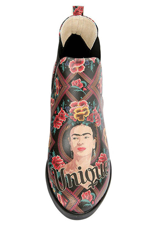 Kadın Vegan Deri Çok Renkli Bilekte Bot - Beauty In The Broken Frida Kahlo Tasarım - Görsel 7