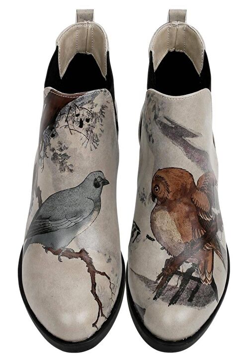 Kadın Vegan Deri Bej Bilekte Bot - Chatting on a Branch Tasarım - Görsel 6