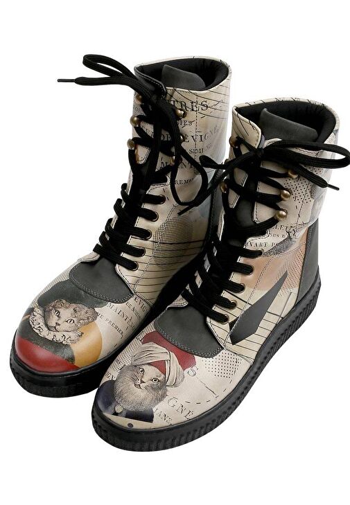 Kadın Vegan Deri Bej Uzun Bot - Mon Cher Tasarım - Görsel 4