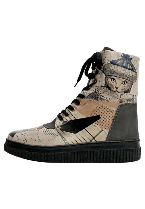 Kadın Vegan Deri Bej Uzun Bot - Mon Cher Tasarım - Görsel 5