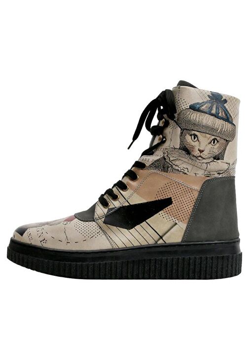 Kadın Vegan Deri Bej Uzun Bot - Mon Cher Tasarım - Görsel 8