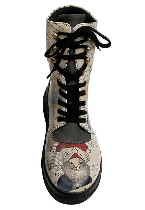 Kadın Vegan Deri Bej Uzun Bot - Mon Cher Tasarım - Görsel 9