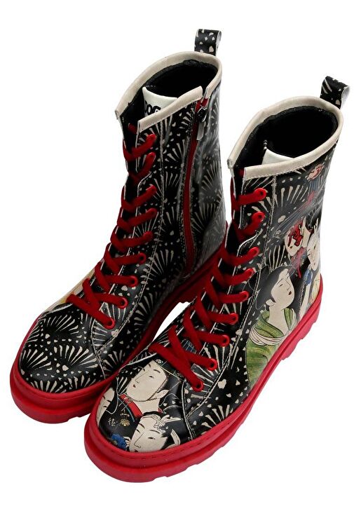 Kadın Vegan Deri Siyah Fermuarlı Uzun Bot - Small Talk Tasarım - Görsel 6