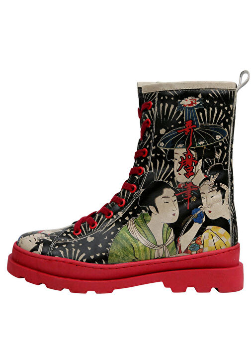 Kadın Vegan Deri Siyah Fermuarlı Uzun Bot - Small Talk Tasarım - Görsel 7