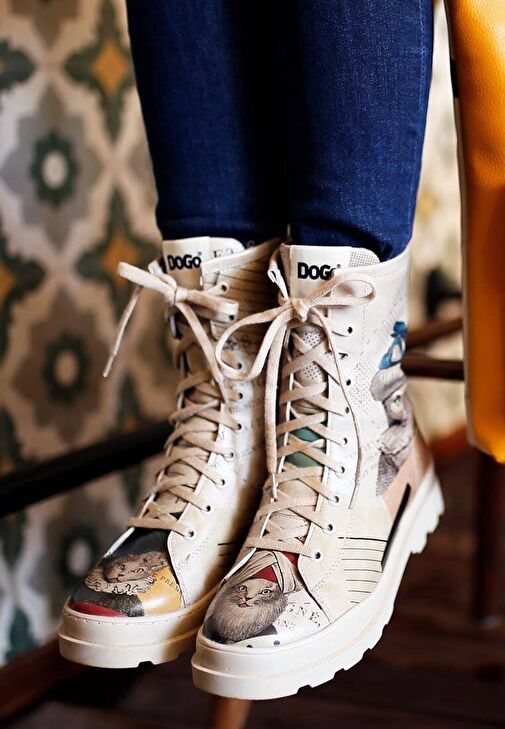 Kadın Vegan Deri Bej Fermuarlı Uzun Bot - Mon Cher Tasarım - Görsel 6