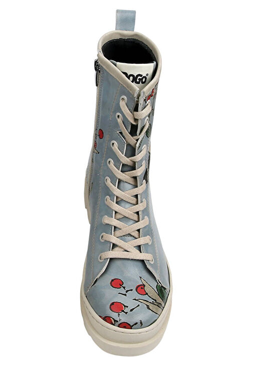 Kadın Vegan Deri Mavi Fermuarlı Uzun Bot - Sleepy Cat Tasarım - Görsel 9