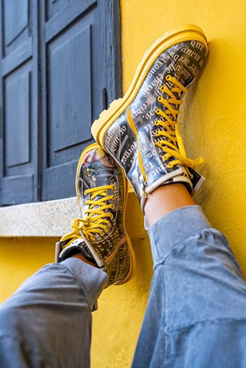 Kadın Vegan Deri Siyah Fermuarlı Uzun Bot - Joan of Arc Tasarım - Görsel 6