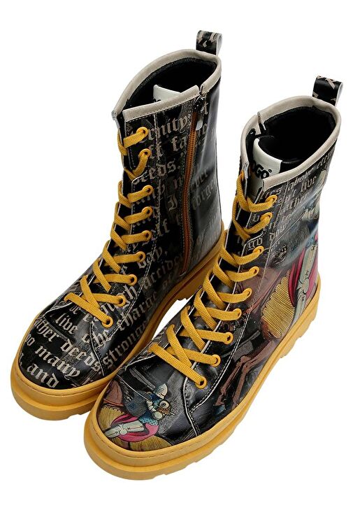 Kadın Vegan Deri Siyah Fermuarlı Uzun Bot - Joan of Arc Tasarım - Görsel 3