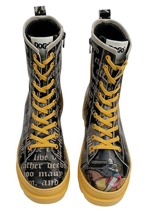 Kadın Vegan Deri Siyah Fermuarlı Uzun Bot - Joan of Arc Tasarım - Görsel 7