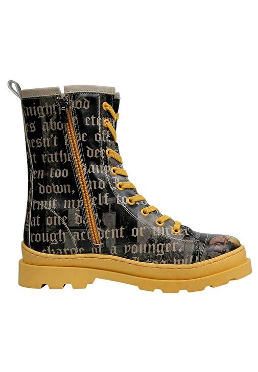 Kadın Vegan Deri Siyah Fermuarlı Uzun Bot - Joan of Arc Tasarım - Görsel 4