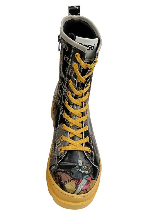 Kadın Vegan Deri Siyah Fermuarlı Uzun Bot - Joan of Arc Tasarım - Görsel 5