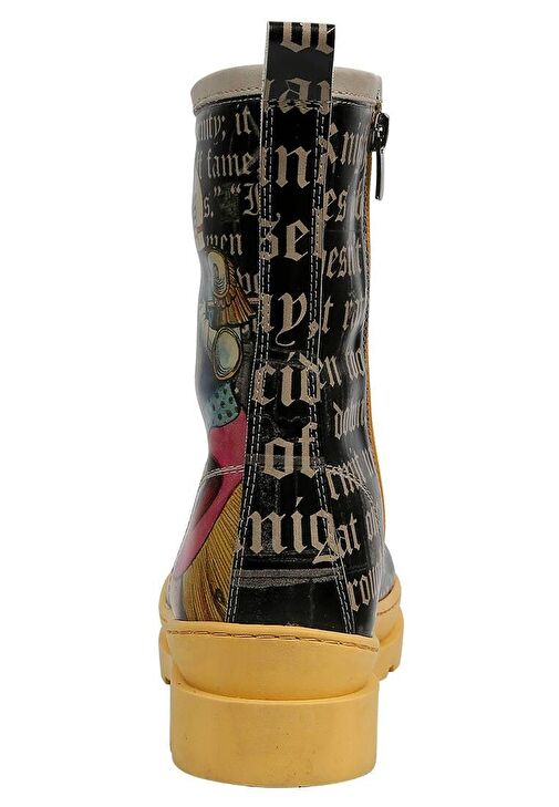 Kadın Vegan Deri Siyah Fermuarlı Uzun Bot - Joan of Arc Tasarım - Görsel 8