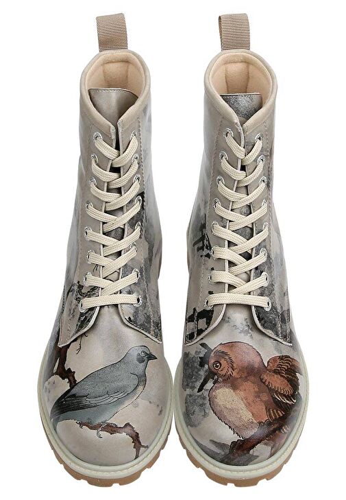 Kadın Vegan Deri Bej Uzun Bot - Chatting on a Branch Tasarım - Görsel 3