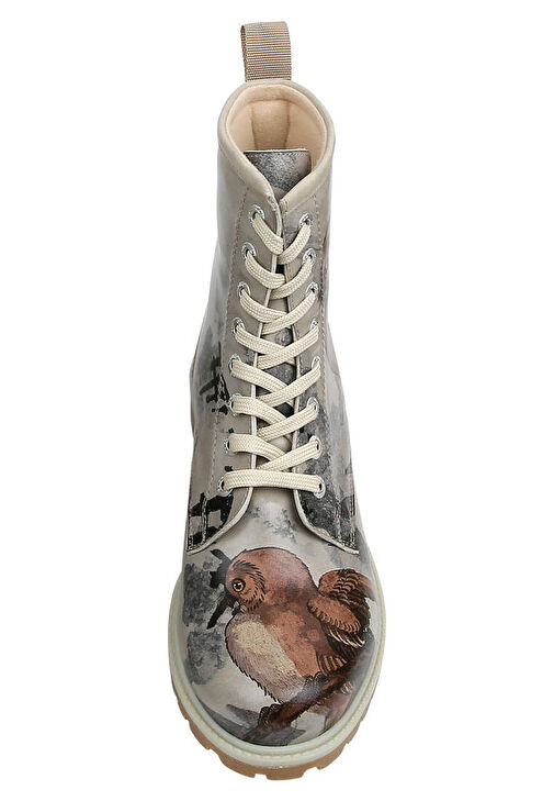 Kadın Vegan Deri Bej Uzun Bot - Chatting on a Branch Tasarım - Görsel 9