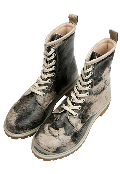 Kadın Vegan Deri Bej Uzun Bot - Curious Eyes Tasarım - Görsel 2