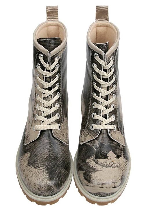 Kadın Vegan Deri Bej Uzun Bot - Curious Eyes Tasarım - Görsel 3