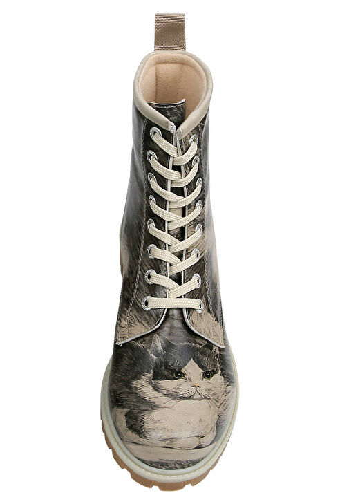 Kadın Vegan Deri Bej Uzun Bot - Curious Eyes Tasarım - Görsel 9