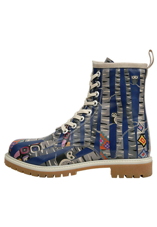 Kadın Vegan Deri Mavi Uzun Bot - Owl Gang Tasarım - Görsel 7