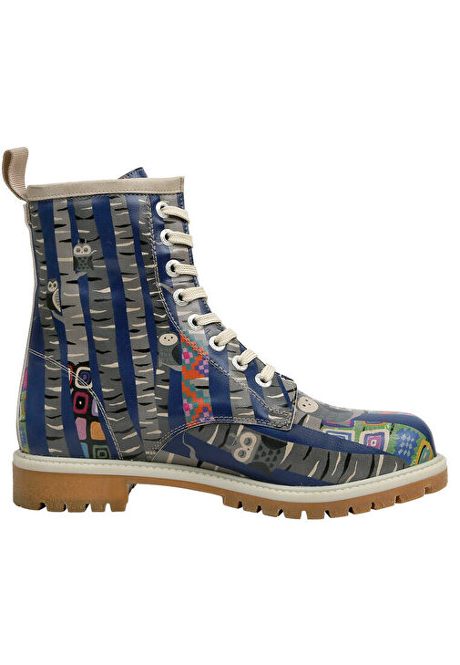 Kadın Vegan Deri Mavi Uzun Bot - Owl Gang Tasarım - Görsel 9
