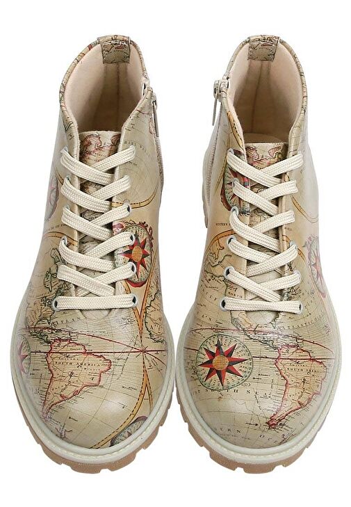 Kadın Vegan Deri Bej Fermuarlı Kısa Bot - Change Your Course Tasarım - Görsel 5