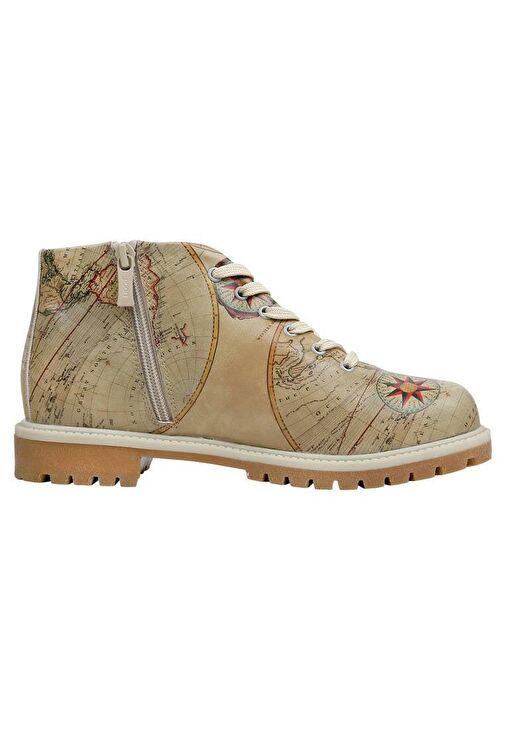 Kadın Vegan Deri Bej Fermuarlı Kısa Bot - Change Your Course Tasarım - Görsel 6