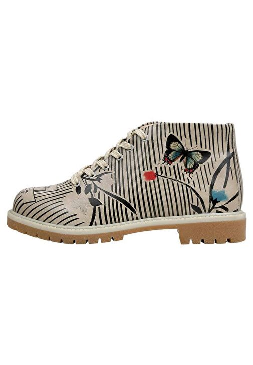 Kadın Vegan Deri Bej Fermuarlı Kısa Bot - Tiny But Mighty Tasarım - Görsel 2