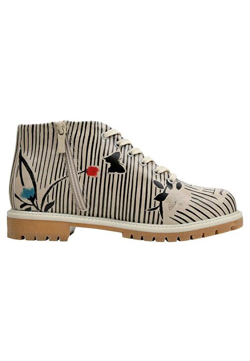 Kadın Vegan Deri Bej Fermuarlı Kısa Bot - Tiny But Mighty Tasarım - Görsel 5