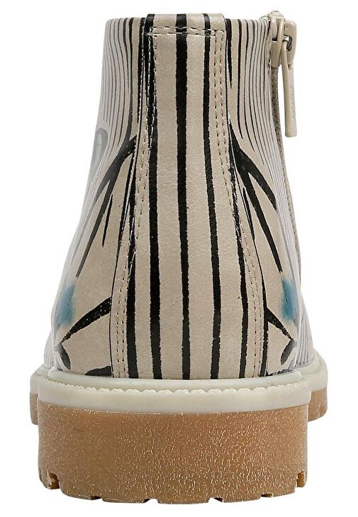 Kadın Vegan Deri Bej Fermuarlı Kısa Bot - Tiny But Mighty Tasarım - Görsel 7