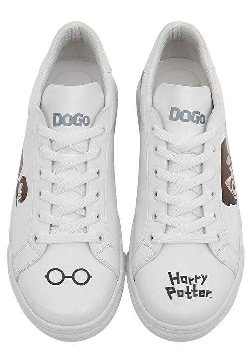 Kadın Vegan Deri Beyaz Sneakers - Friends Till Eternity Harry Potter Tasarım - Görsel 4