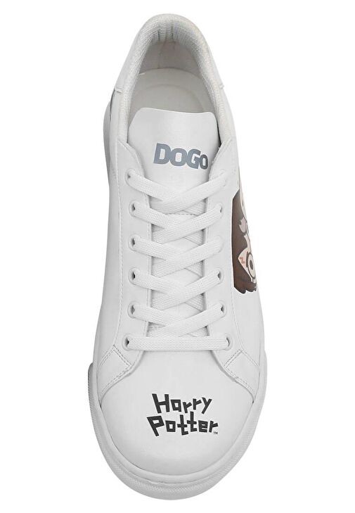 Kadın Vegan Deri Beyaz Sneakers - Friends Till Eternity Harry Potter Tasarım - Görsel 7